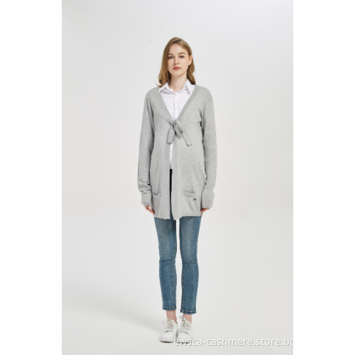 Pregnancy Cashmere Knitwear Cardigan With Bow